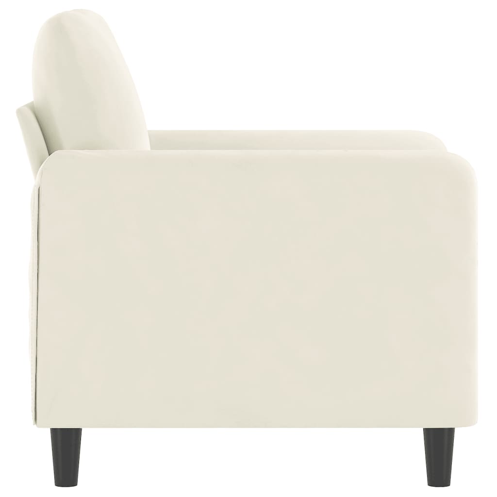 Fauteuil crème 60 cm velours