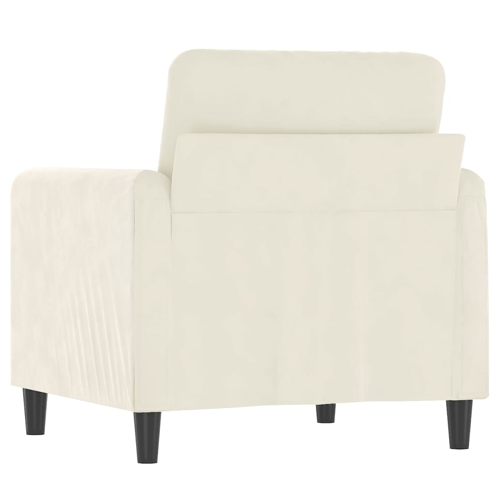 Fauteuil crème 60 cm velours