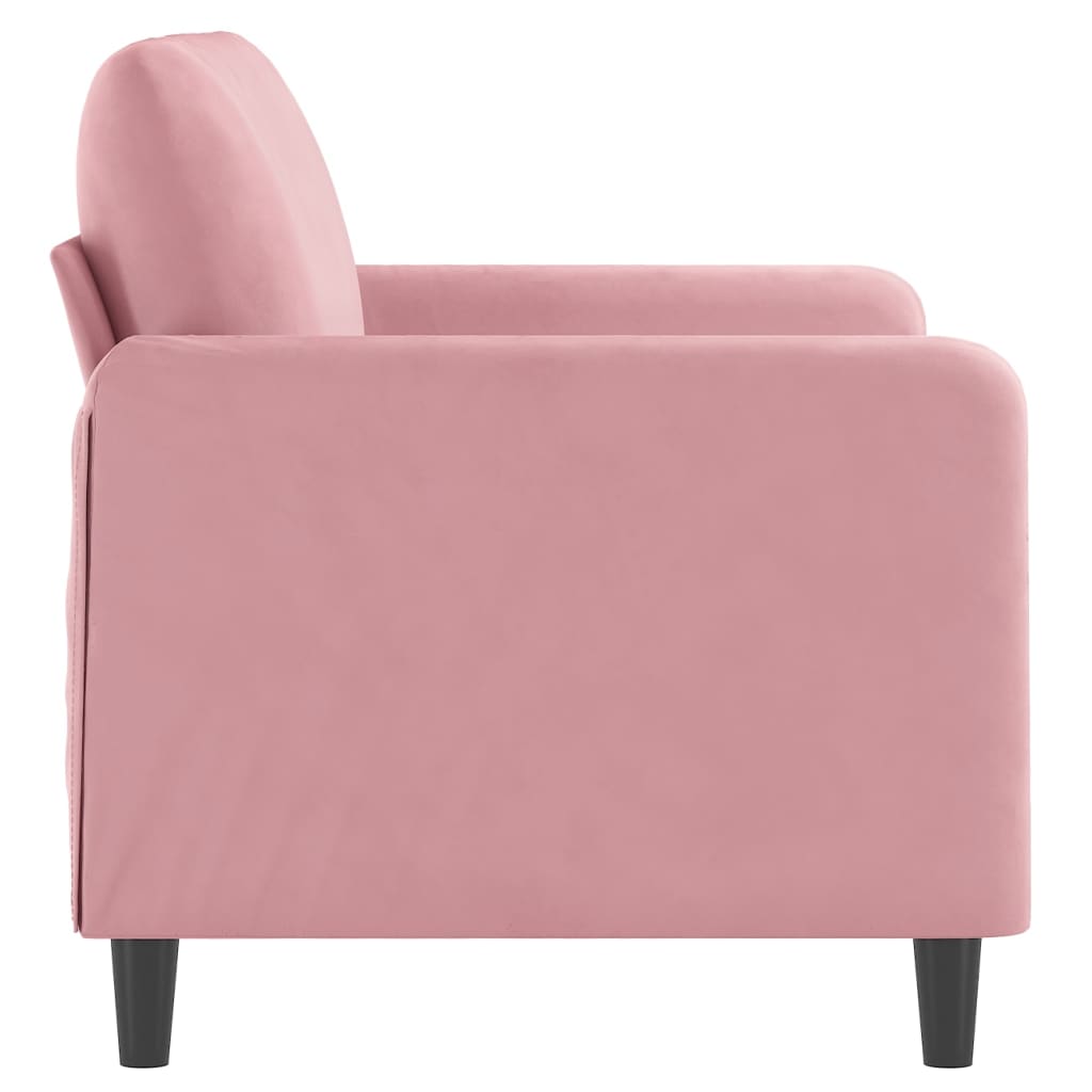 Canapé 2 places rose 120 cm velours