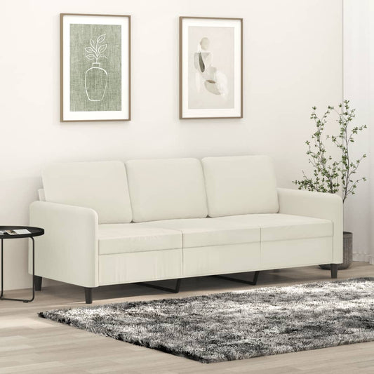 3-seater sofa cream 180 cm velvet