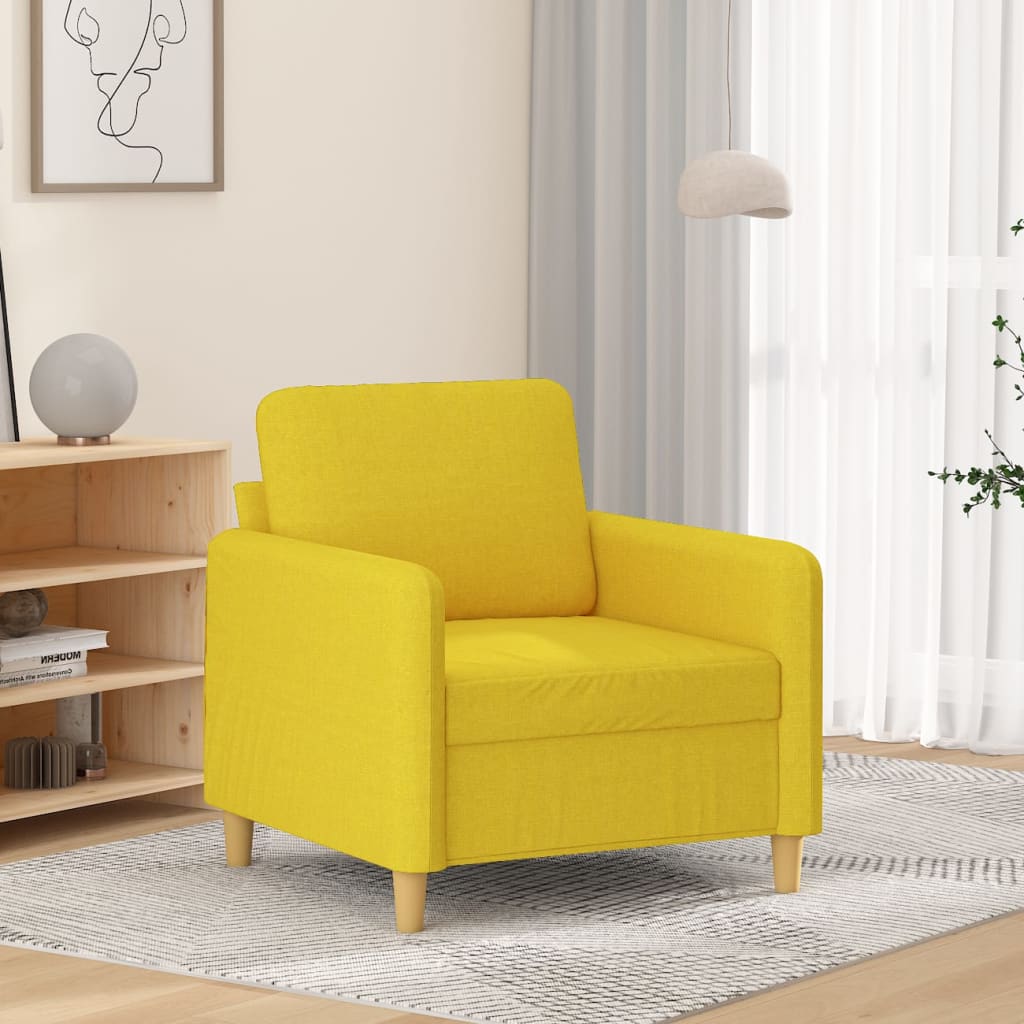 Fauteuil jaune clair 60 cm tissu