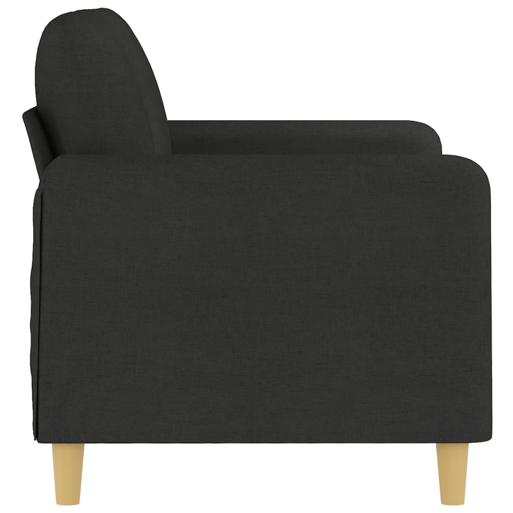 Canapé 2 places tissu noir 120 cm