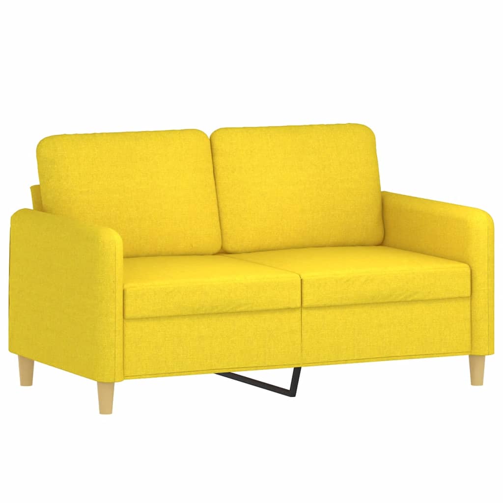 Canapé 2 places tissu jaune clair 120 cm