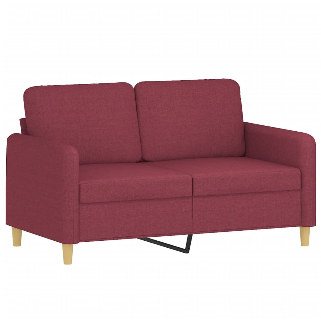 Canapé 2 places tissu rouge vin 120 cm