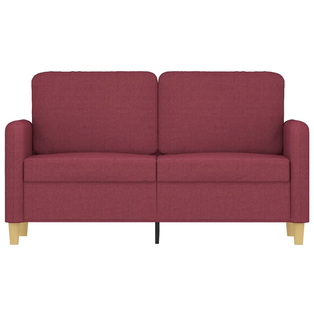 Canapé 2 places tissu rouge vin 120 cm