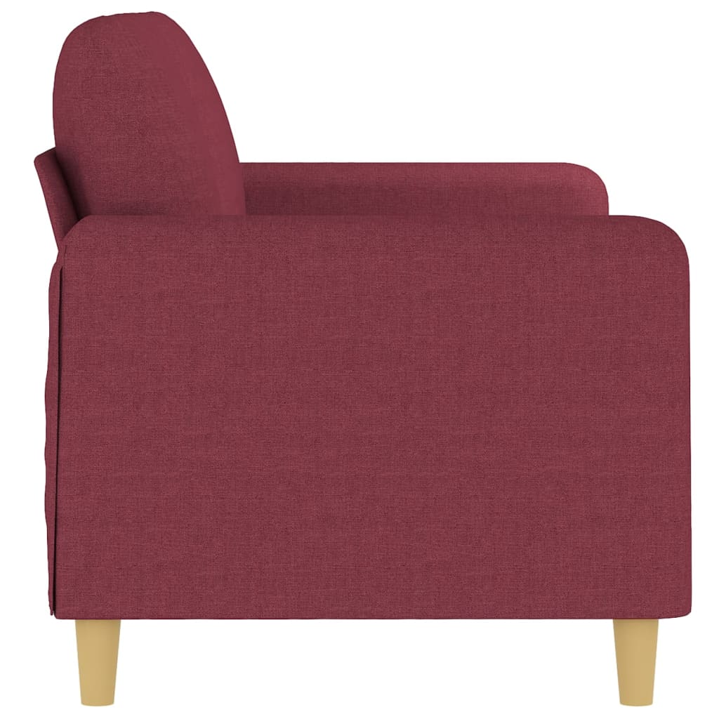 Canapé 2 places tissu rouge vin 140 cm