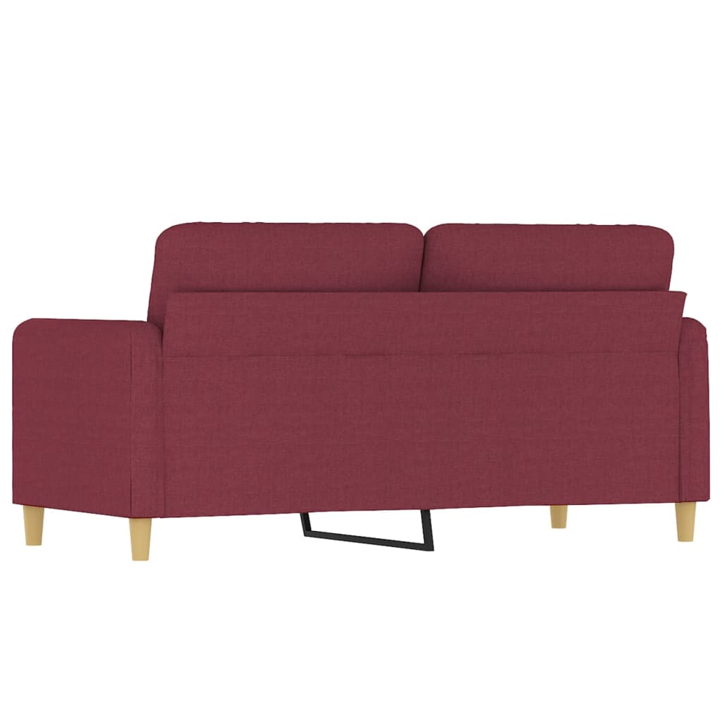 Canapé 2 places tissu rouge vin 140 cm