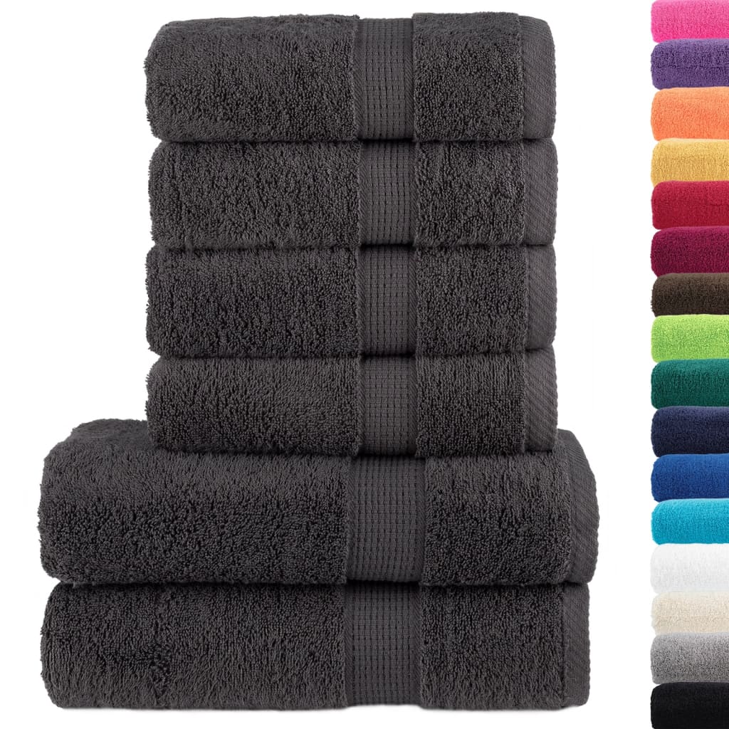 Ensemble de serviettes premium 6 pièces SOLUND anthracite 600 g/m²