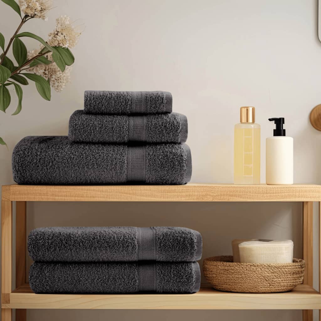 Ensemble de serviettes premium 6 pièces SOLUND anthracite 600 g/m²
