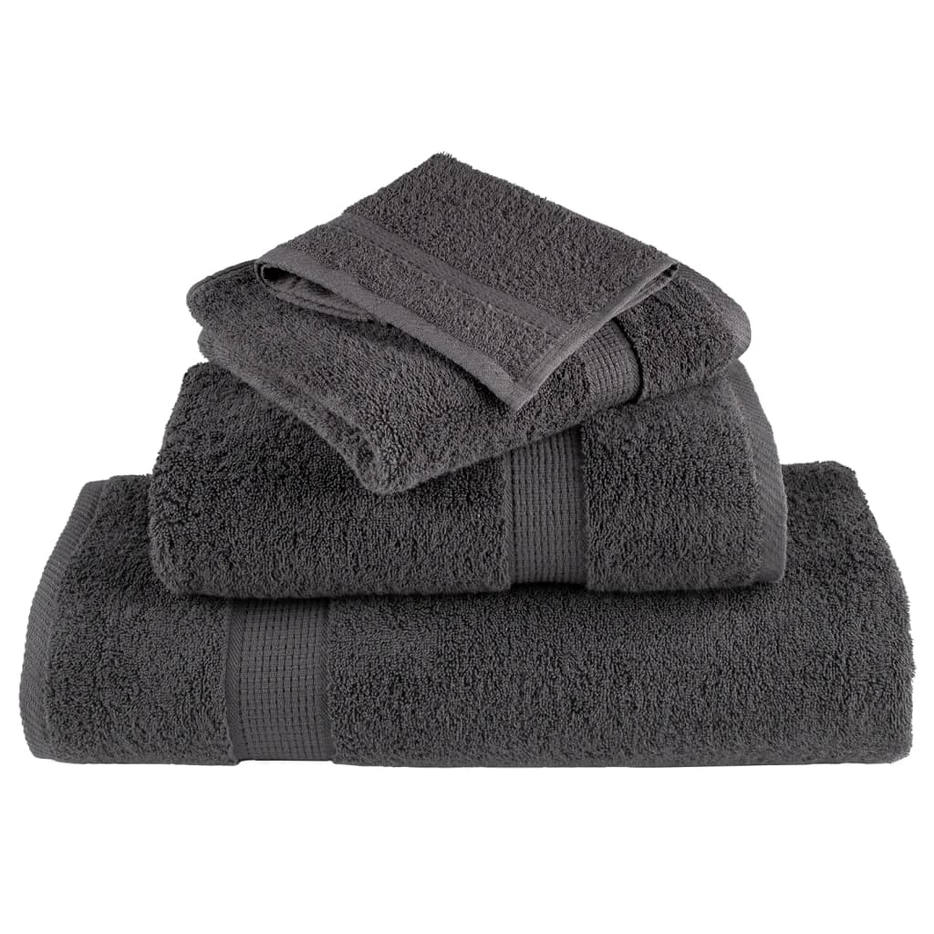 Ensemble de serviettes premium 6 pièces SOLUND anthracite 600 g/m²