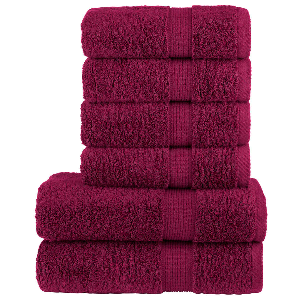 Ensemble de serviettes premium 6 pièces SOLUND Bordeaux 600 g/m²