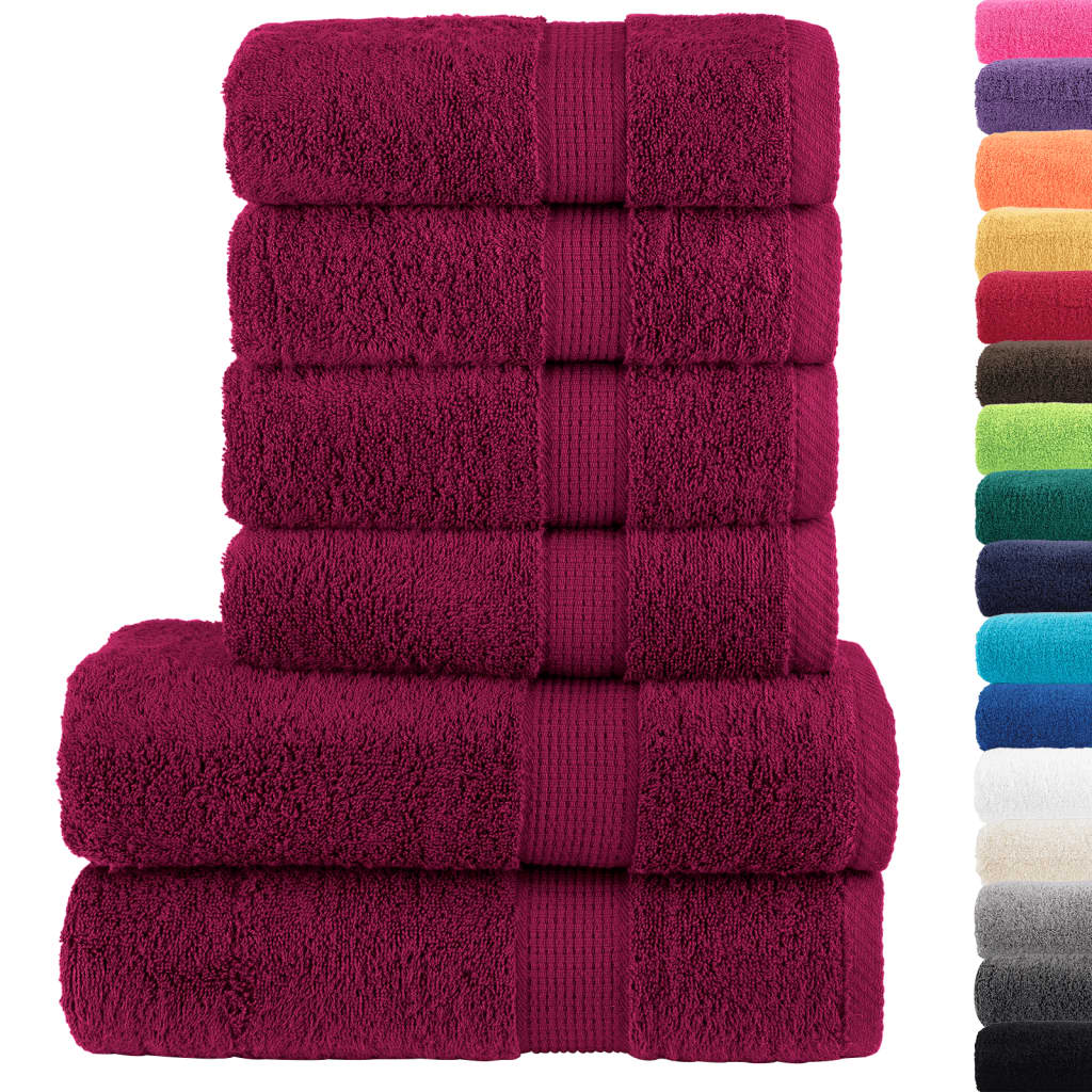 Ensemble de serviettes premium 6 pièces SOLUND Bordeaux 600 g/m²