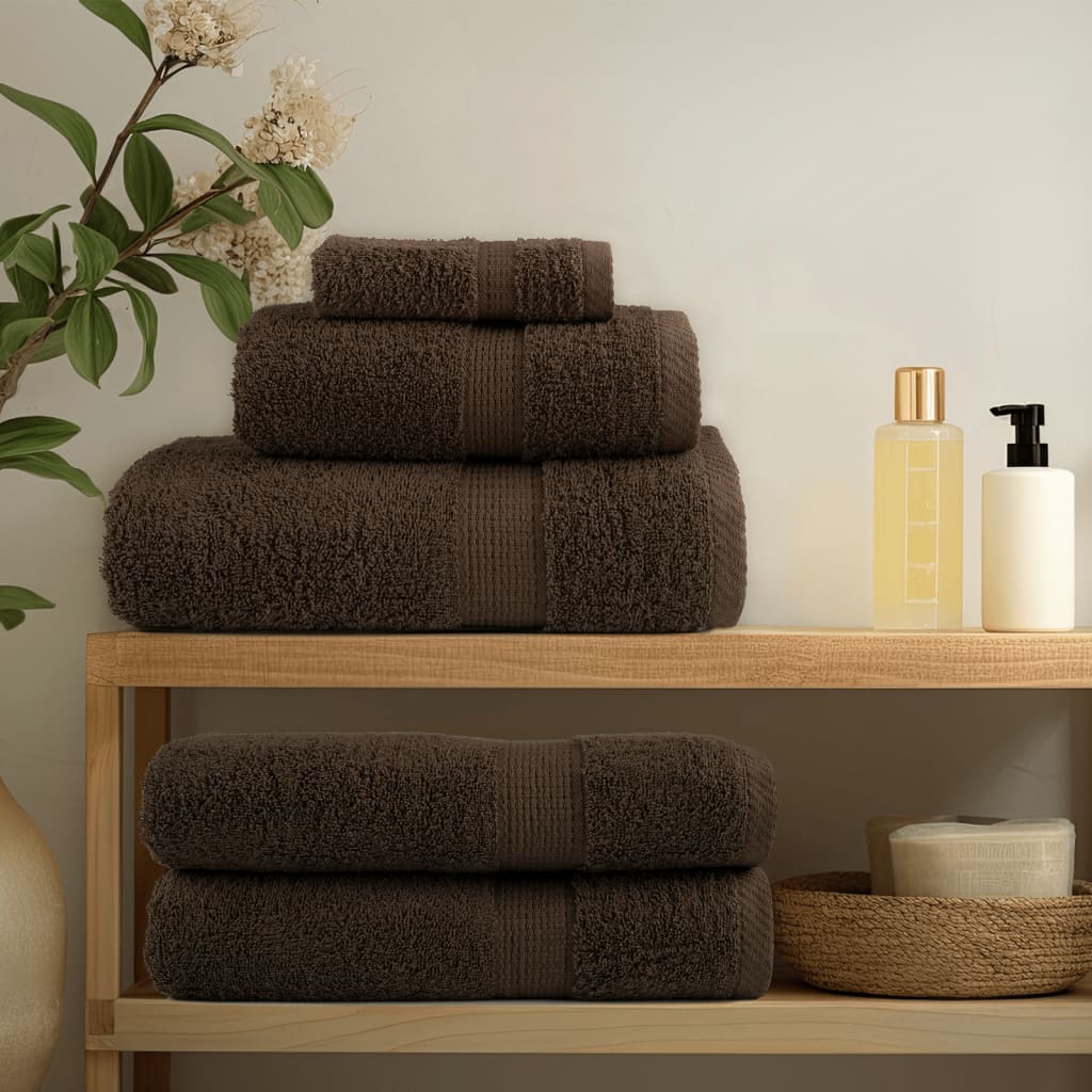 Ensemble de serviettes premium 6 pièces SOLUND marron 600 g/m²