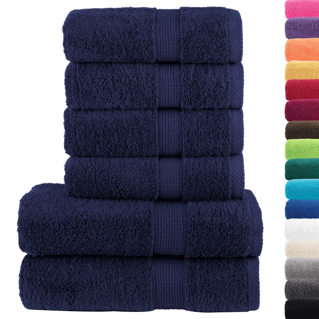 Ensemble de serviettes premium 6 pièces SOLUND bleu marine 600 g/m²