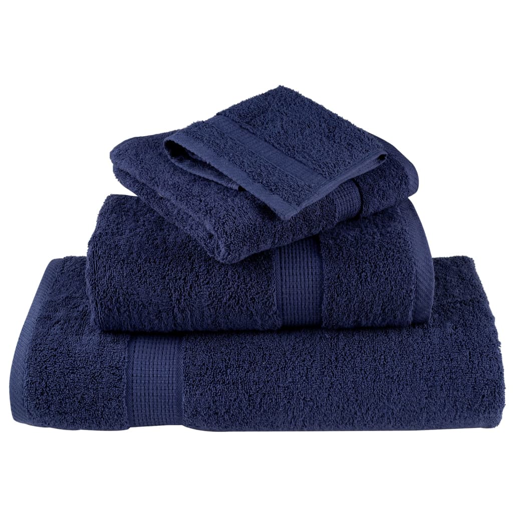 Ensemble de serviettes premium 6 pièces SOLUND bleu marine 600 g/m²