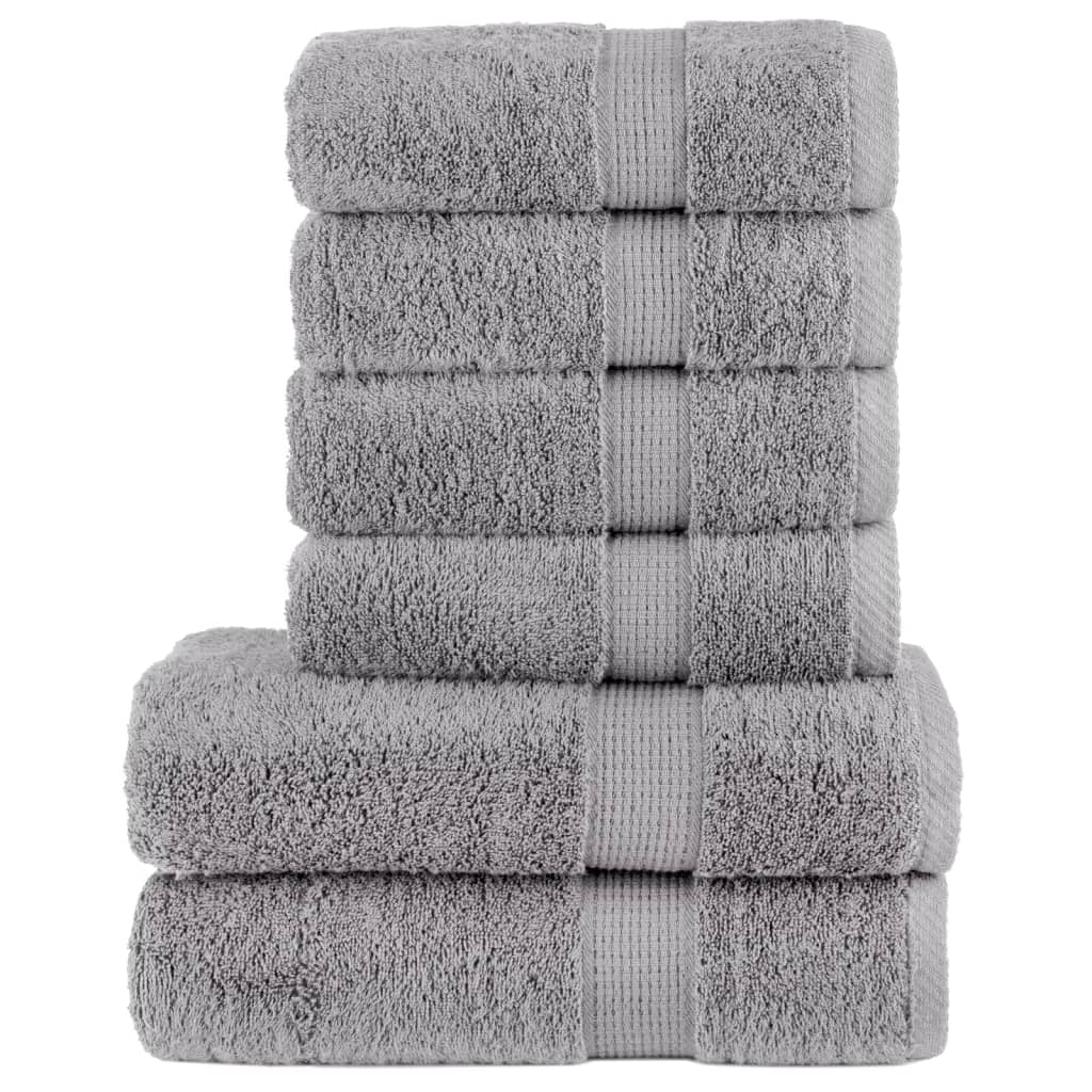 Ensemble de serviettes premium 6 pièces SOLUND gris 600 g/m²