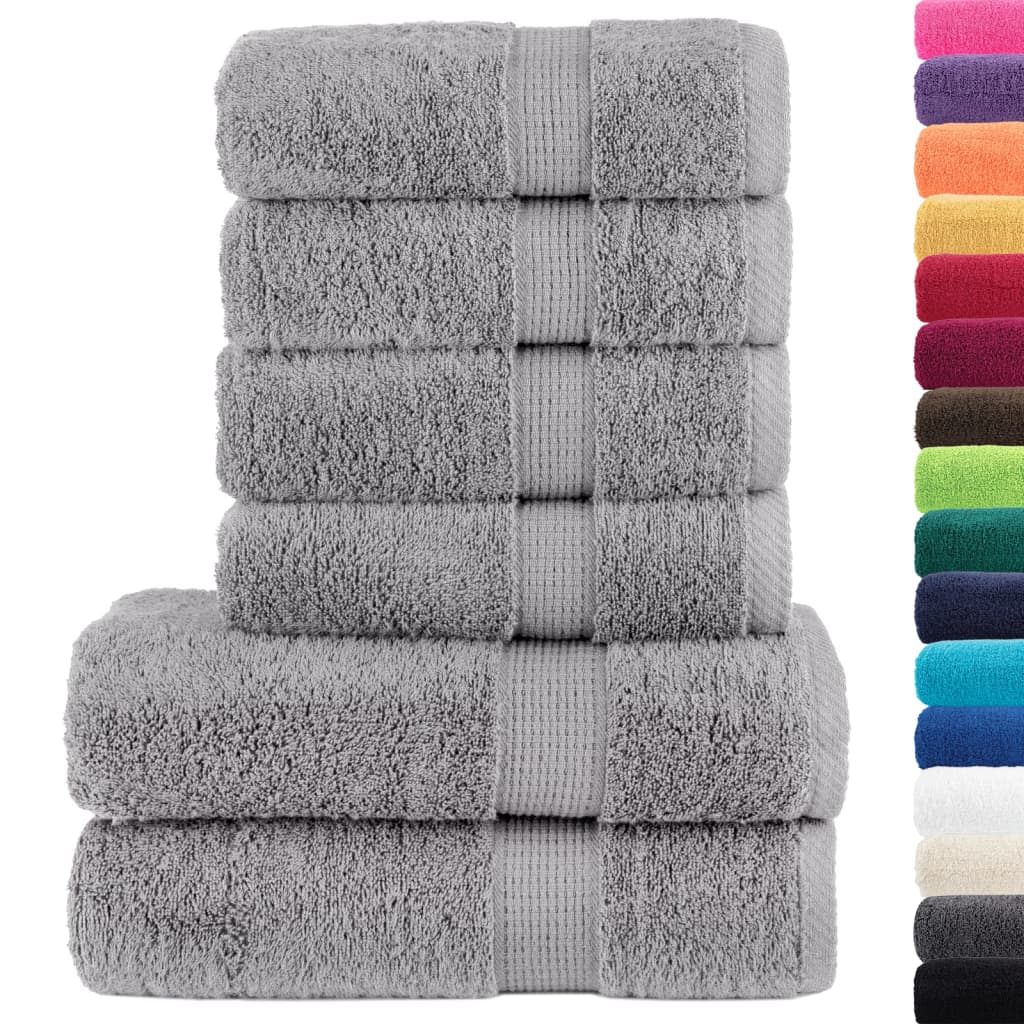 Ensemble de serviettes premium 6 pièces SOLUND gris 600 g/m²