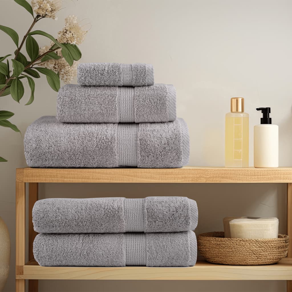 Ensemble de serviettes premium 6 pièces SOLUND gris 600 g/m²