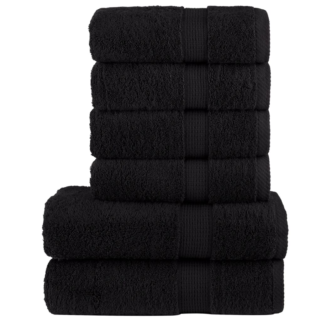 Ensemble de serviettes premium 6 pièces SOLUND Noir 600 g/m²