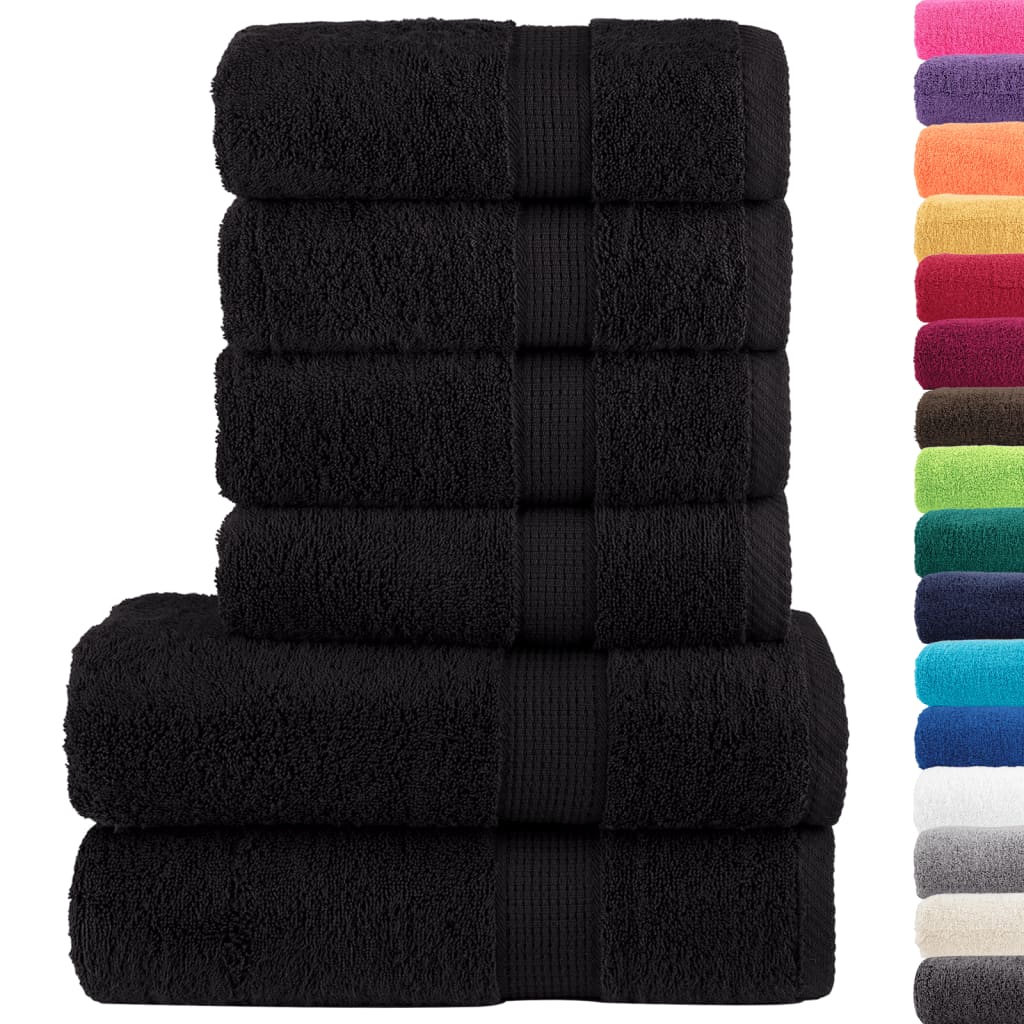Ensemble de serviettes premium 6 pièces SOLUND Noir 600 g/m²