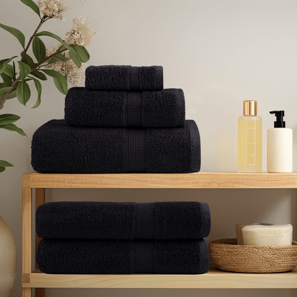 Ensemble de serviettes premium 6 pièces SOLUND Noir 600 g/m²