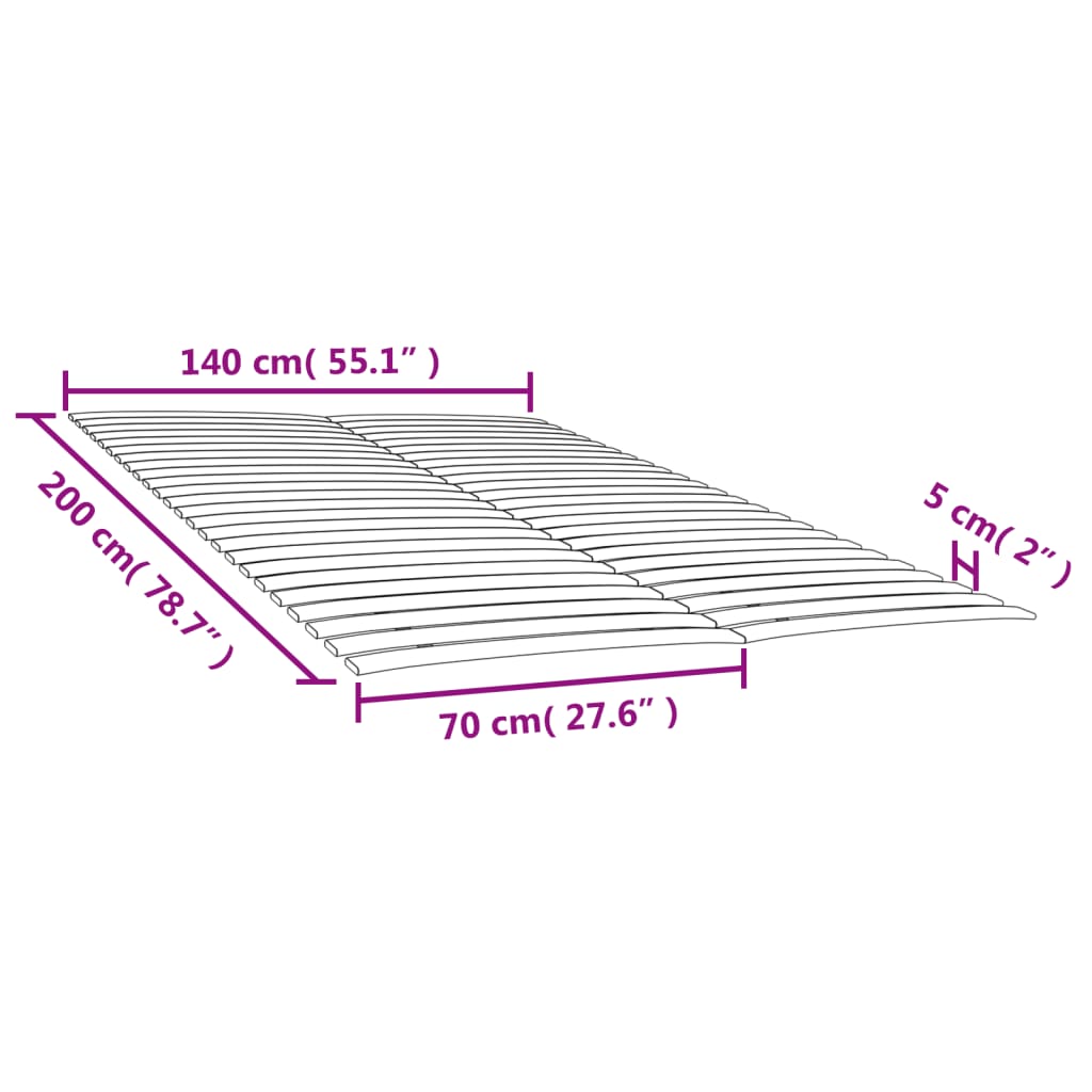 Ersatz-Lattenrost mit 48 Latten 2 Stk. 70x200 cm