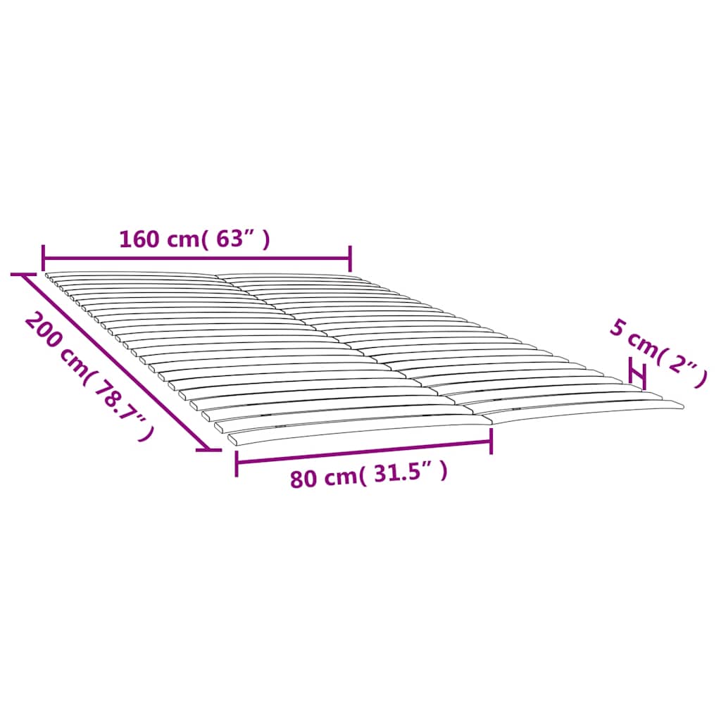 Ersatz-Lattenrost mit 48 Latten 2 Stk. 80x200 cm