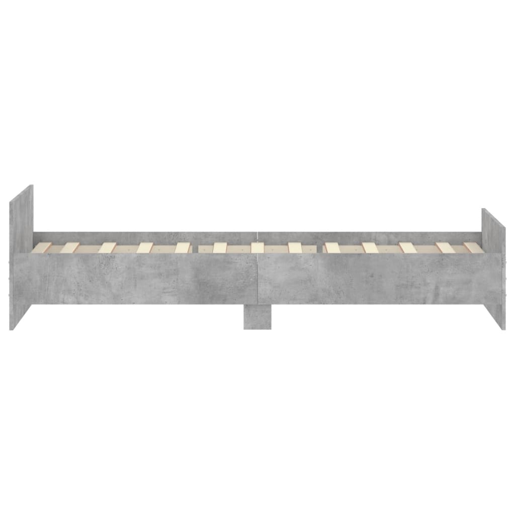Bed frame concrete grey 90x200 cm wood material