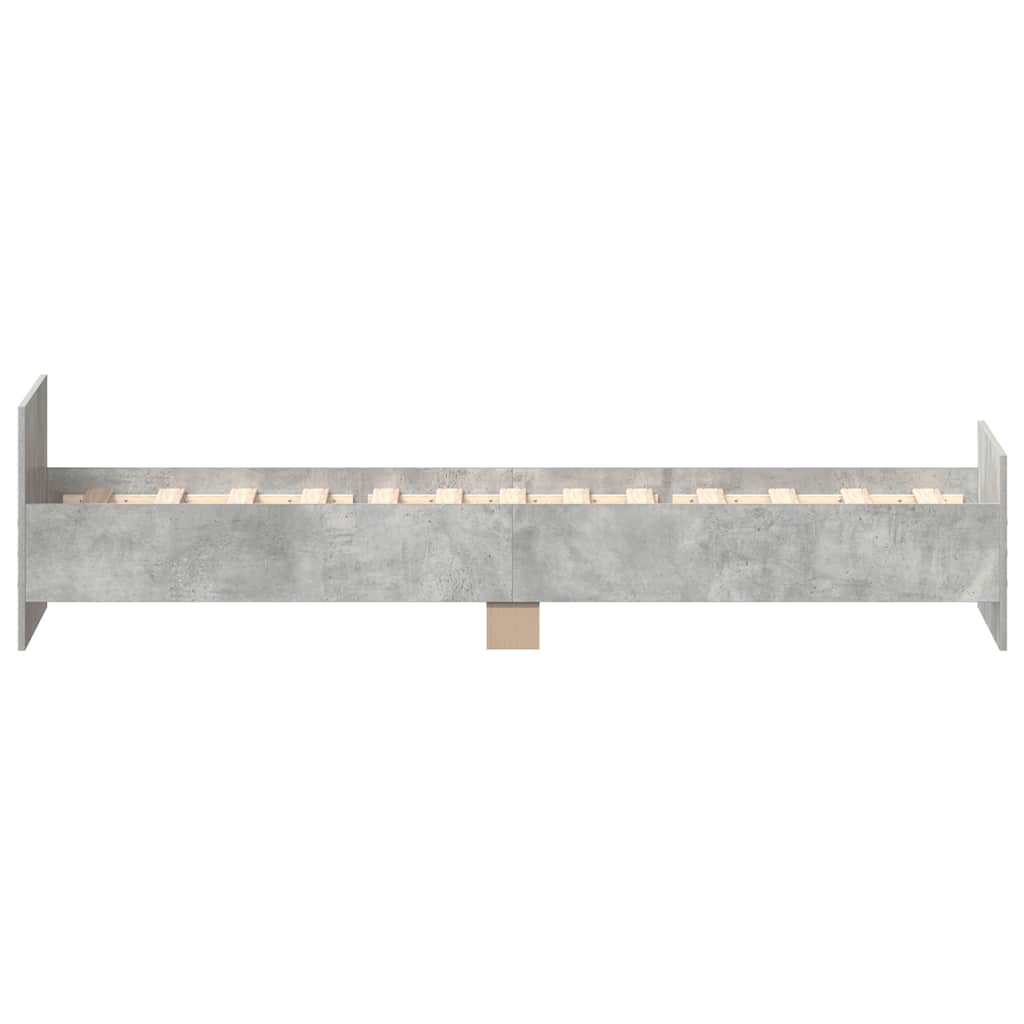 Bed frame concrete grey 90x200 cm wood material