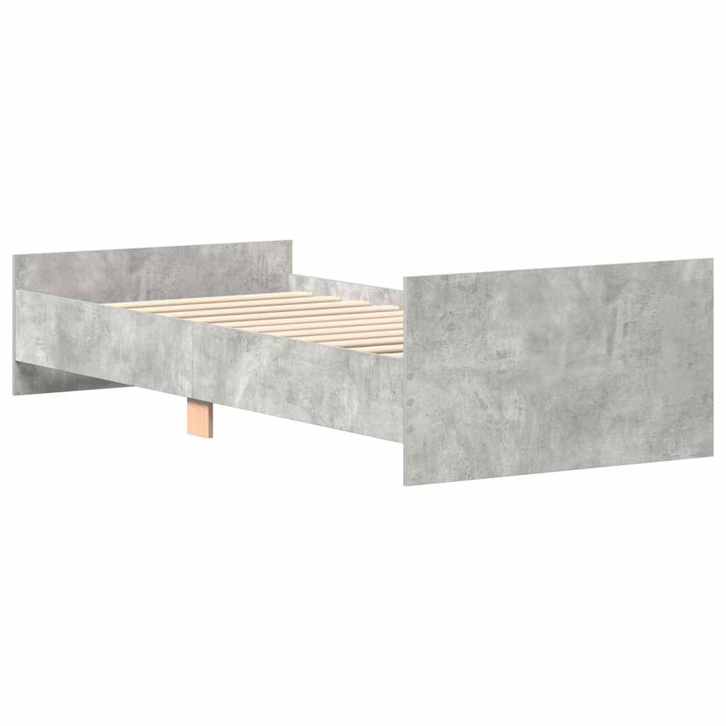 Bed frame concrete grey 90x200 cm wood material