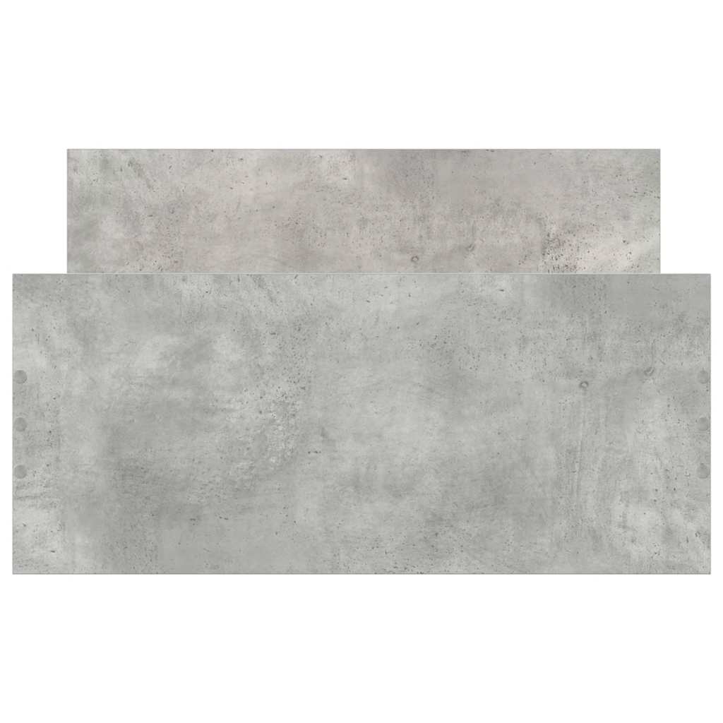 Bed frame concrete grey 100x200 cm wood material