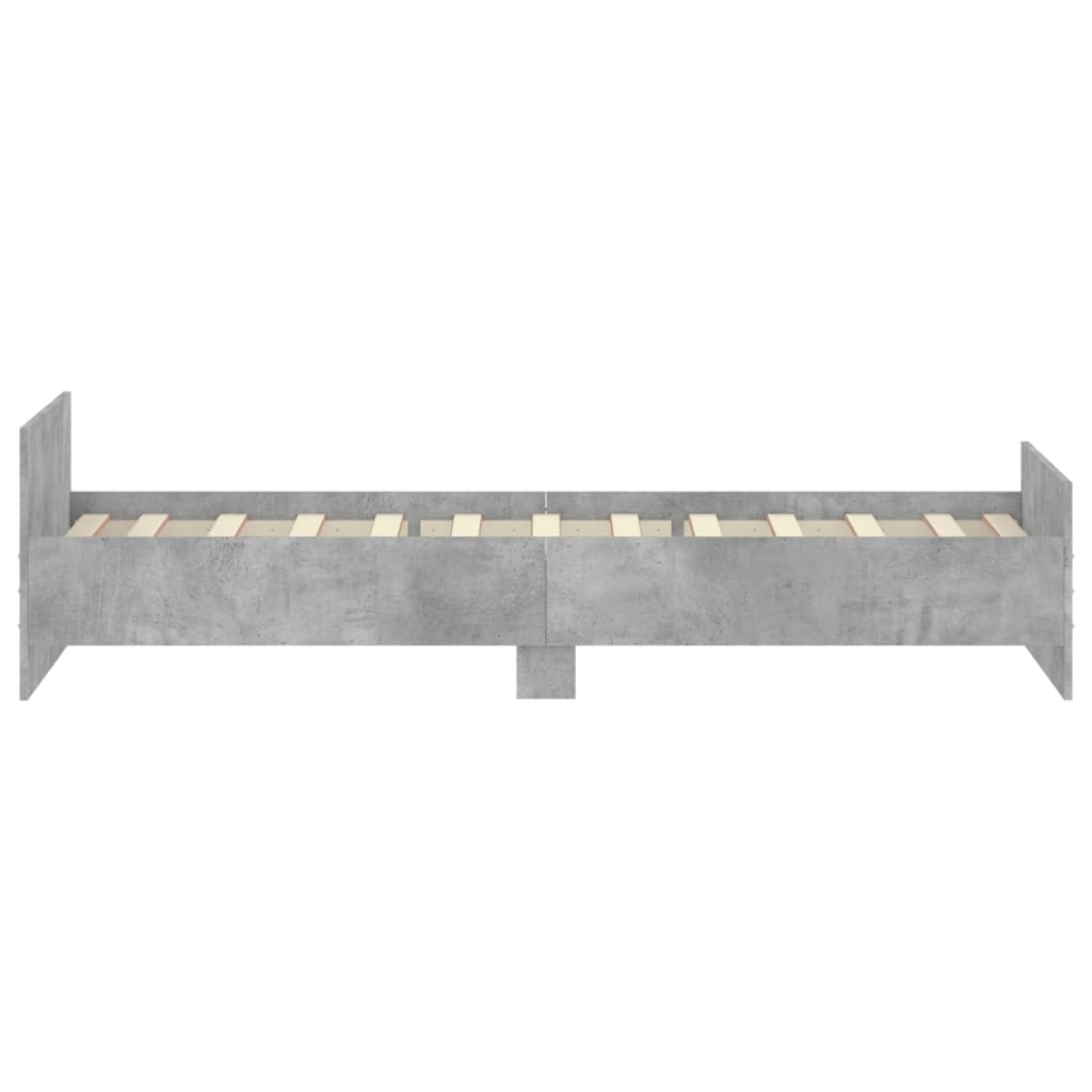 Bed frame concrete grey 90x190 cm wood material
