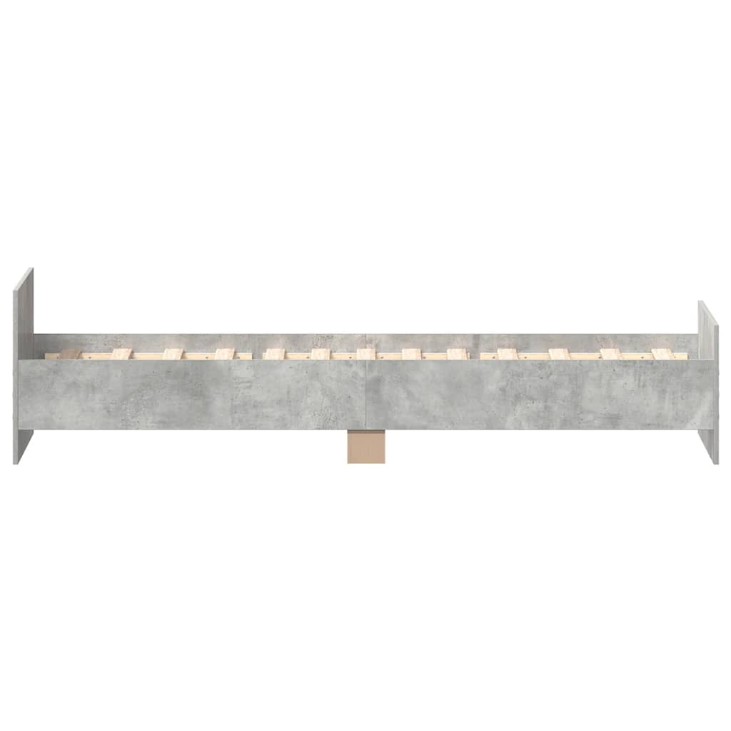 Bed frame concrete grey 75x190 cm wood material