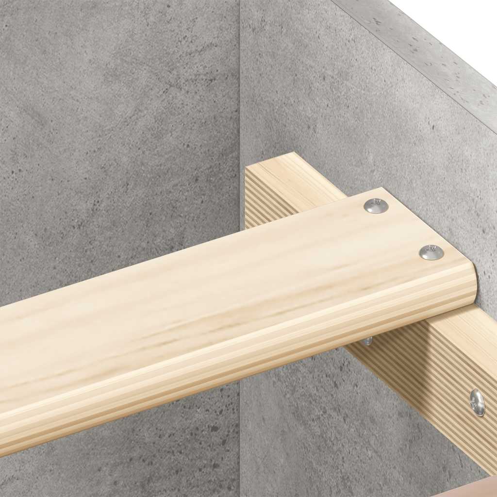 Bed frame concrete grey 75x190 cm wood material