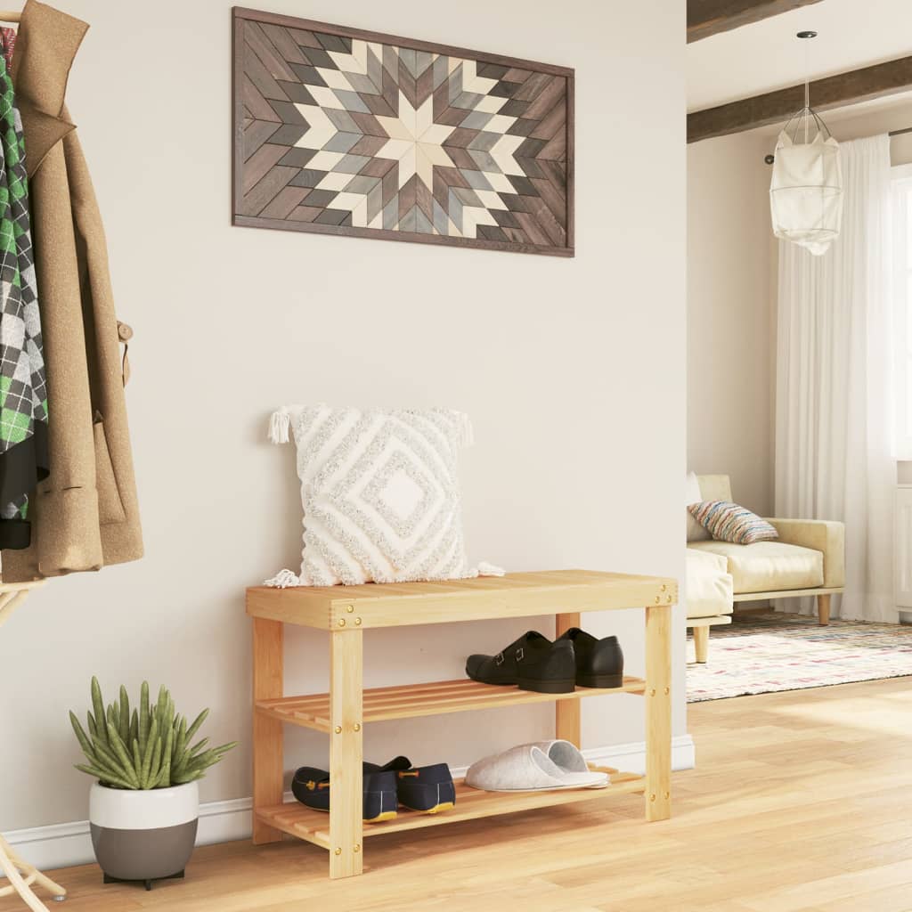 Étagère à chaussures avec 3 étagères 70x27,5x45 cm bambou