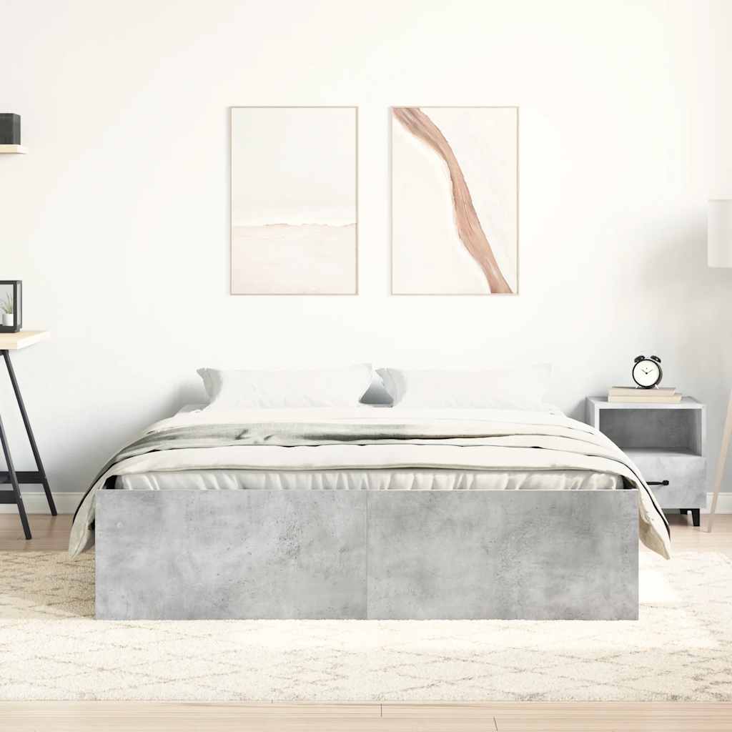 Bettgestell Betongrau 135x190 cm
