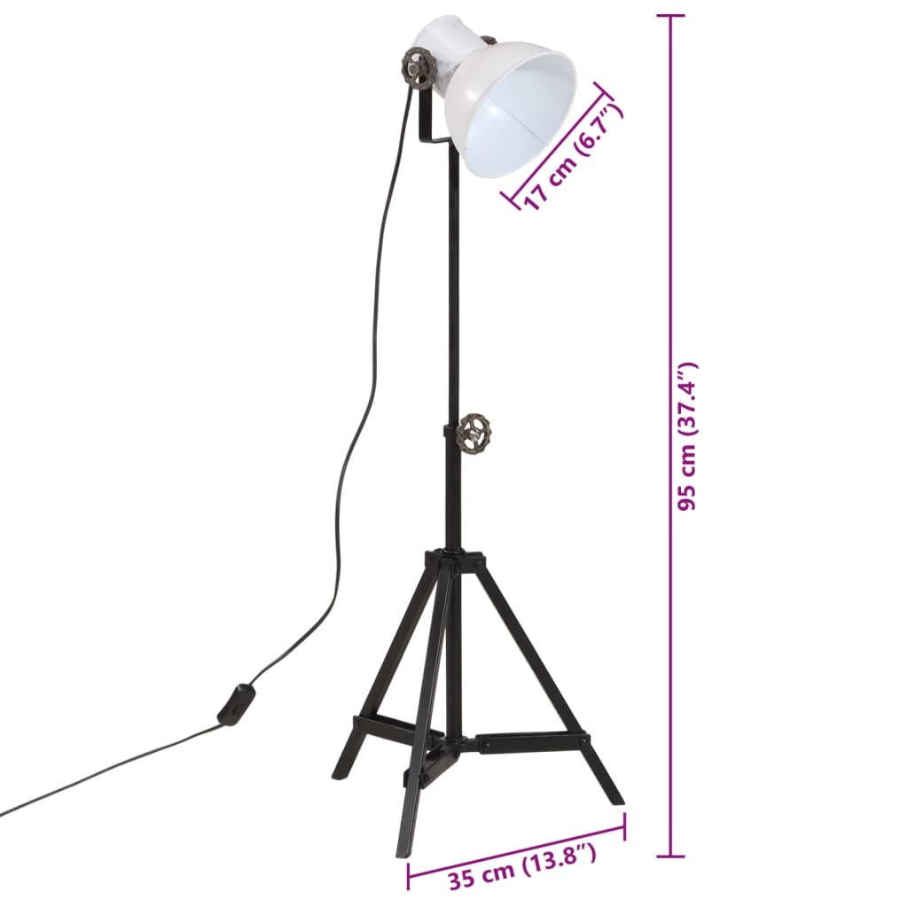 Lampadaire 25 W blanc 35x35x65/95 cm E27