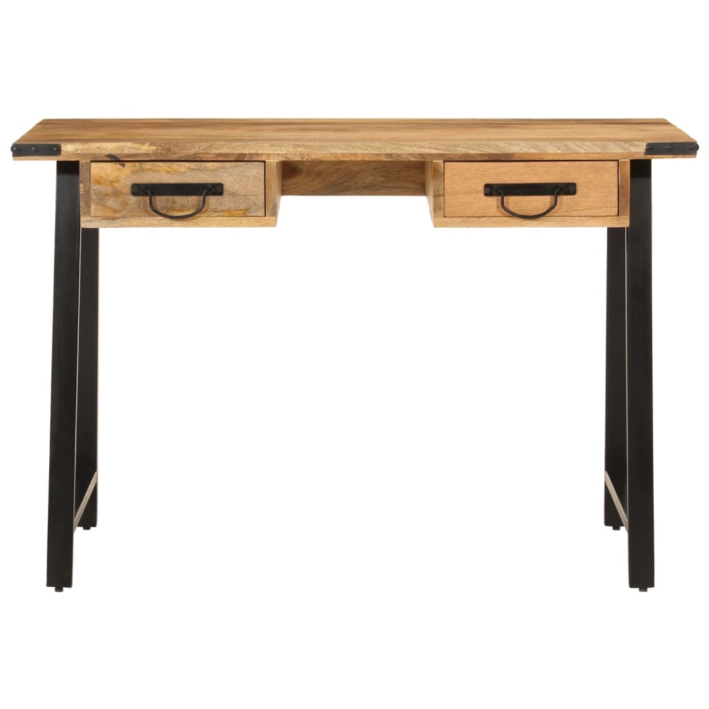 Desk with drawers 105x55x70 cm solid mango wood iron