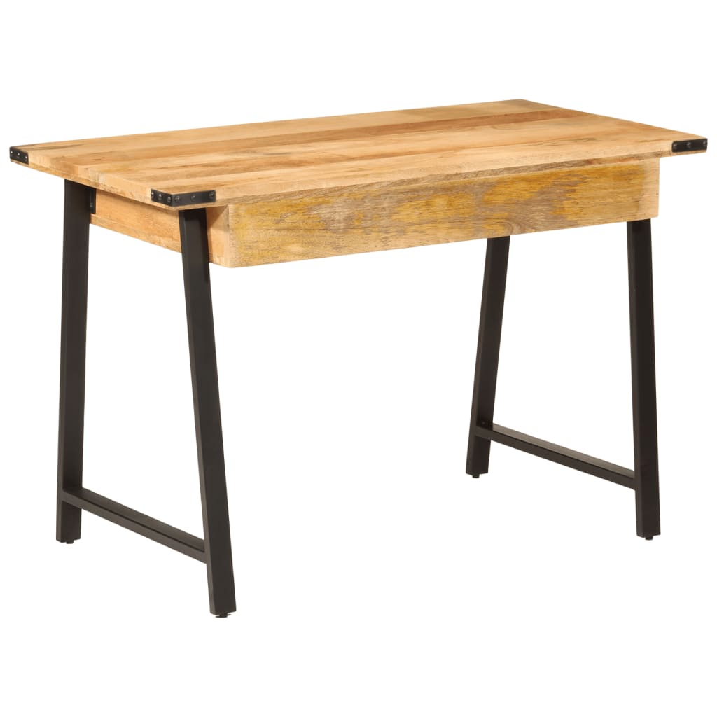 Desk with drawers 105x55x70 cm solid mango wood iron