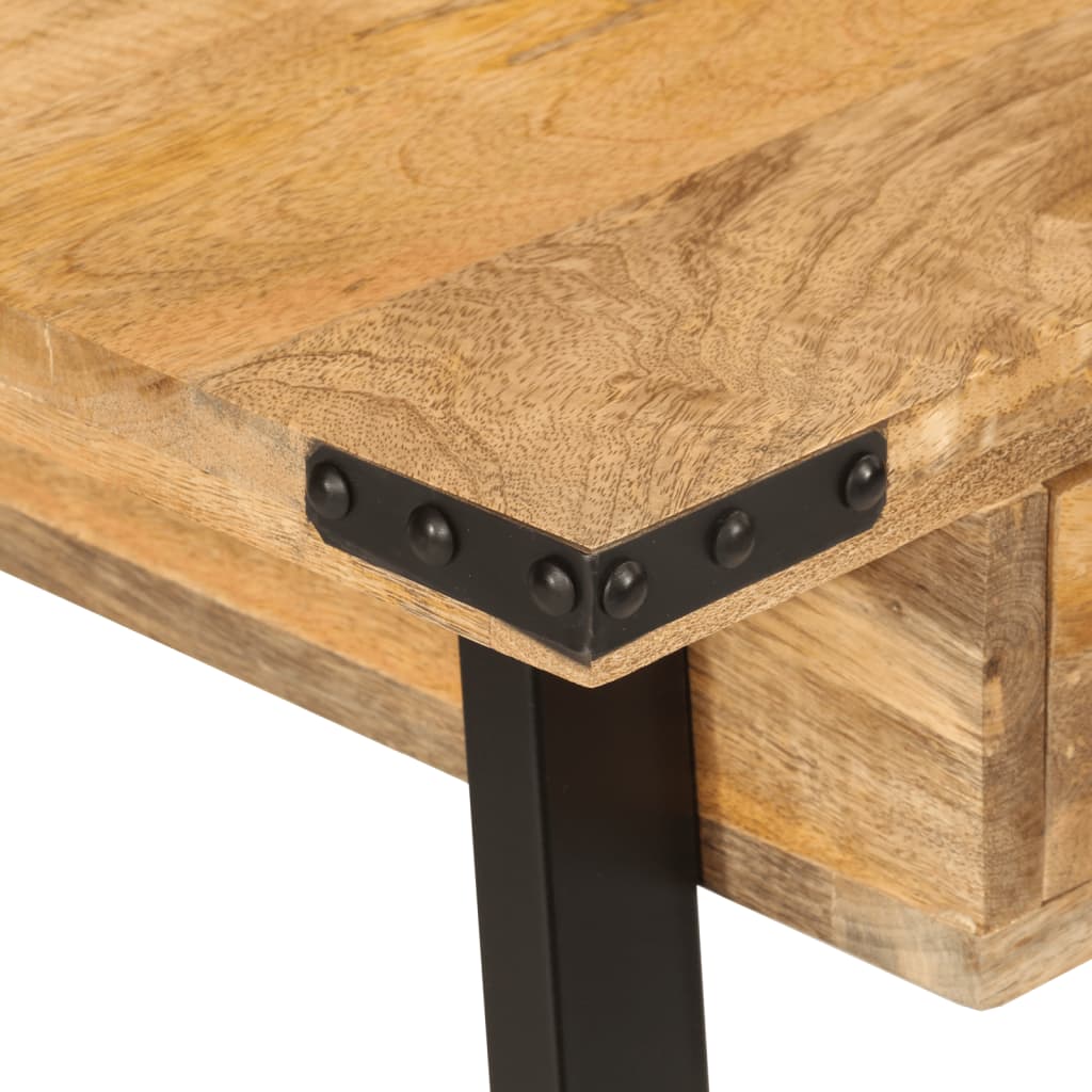 Desk with drawers 105x55x70 cm solid mango wood iron