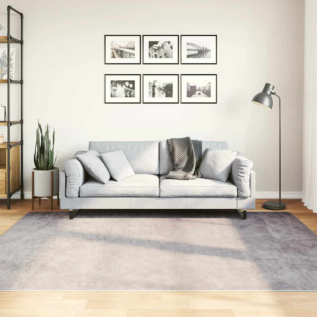 Tapis gris lavable 150x230 cm antidérapant