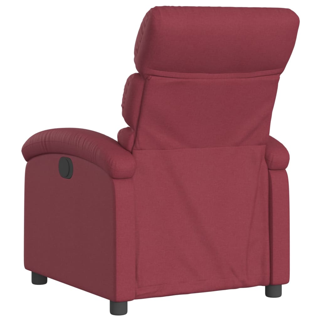 Electric recliner chair wine red fabric