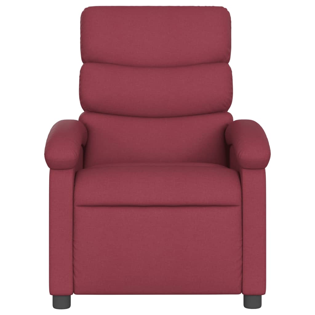 Electric recliner chair wine red fabric