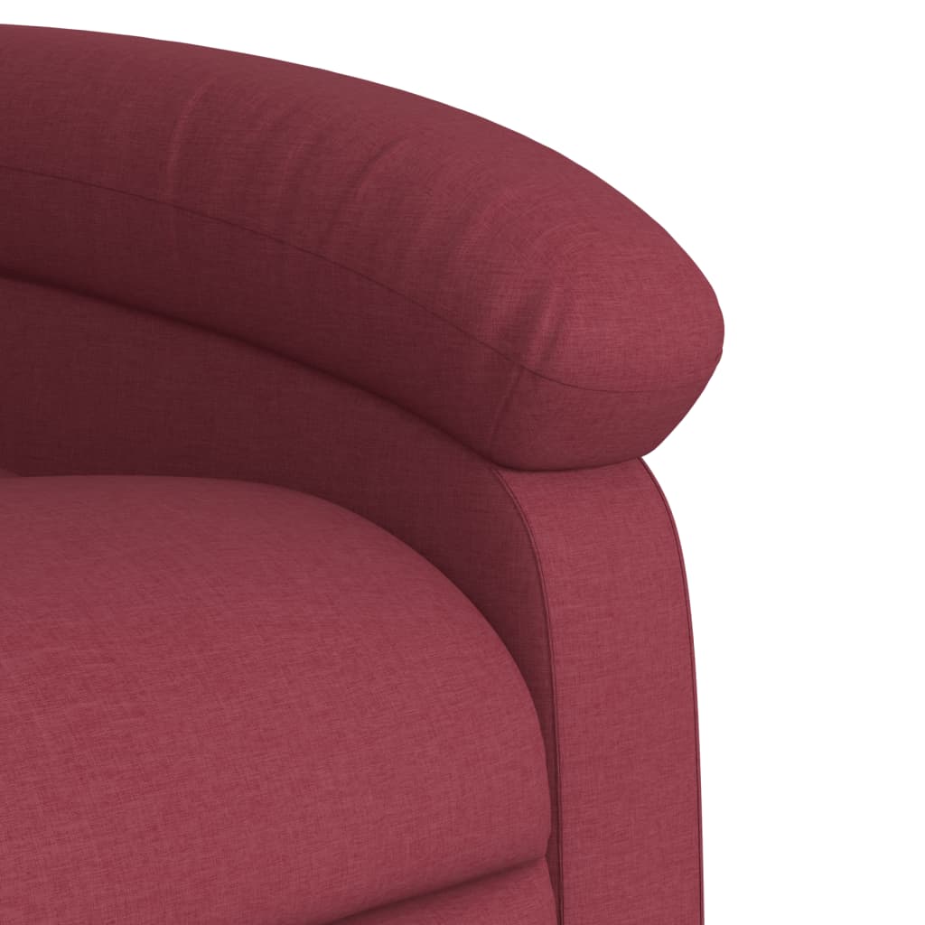 Electric recliner chair wine red fabric