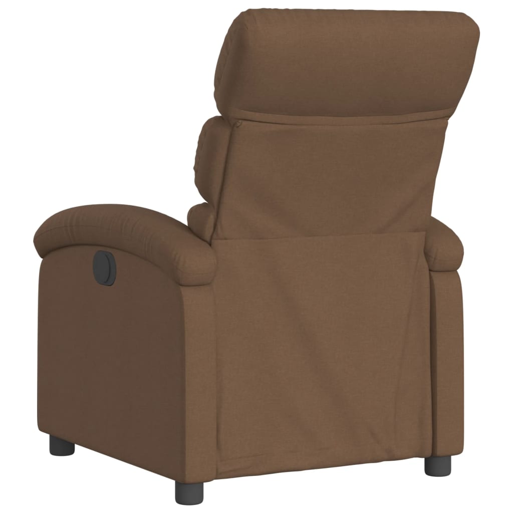 Electric recliner chair brown fabric