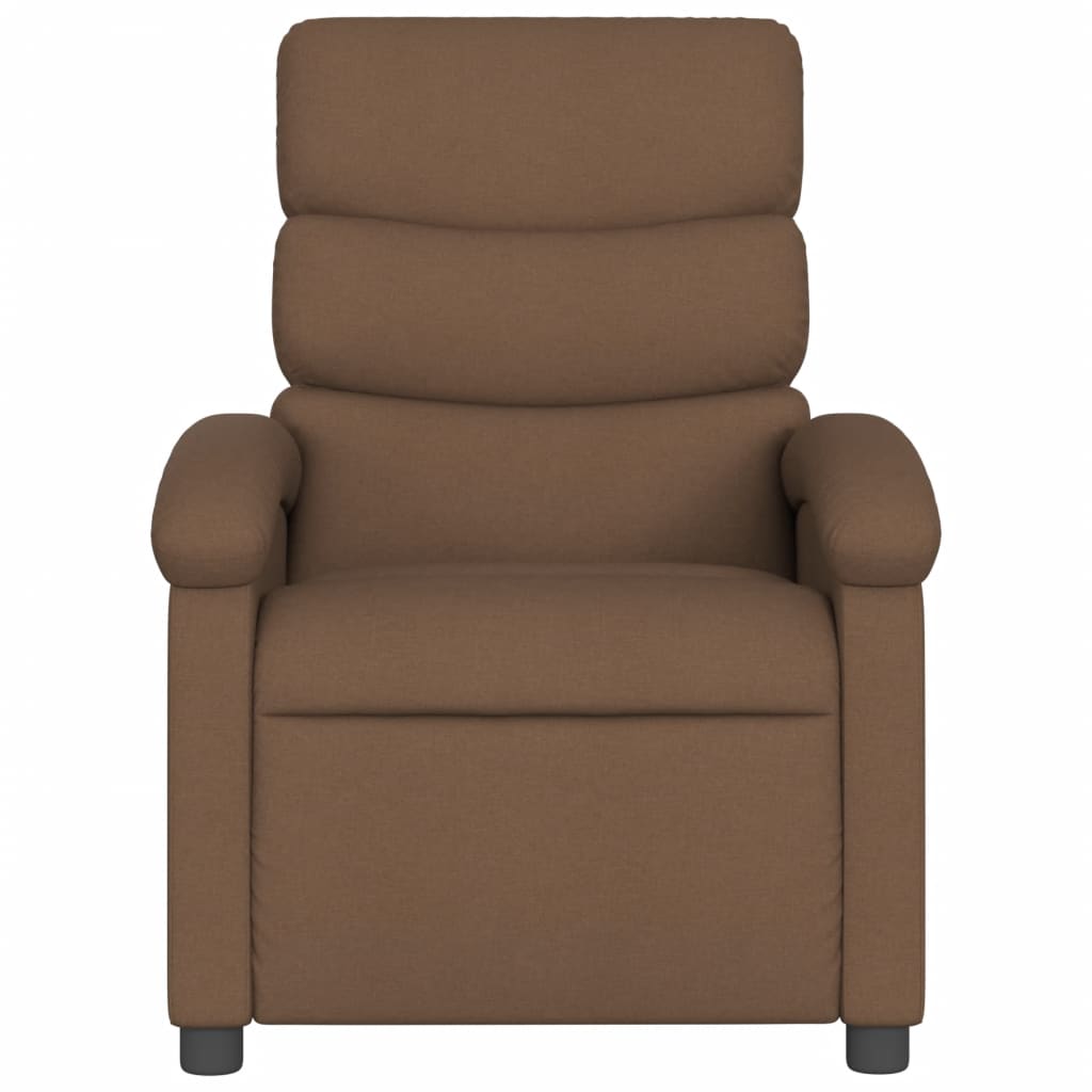 Electric recliner chair brown fabric