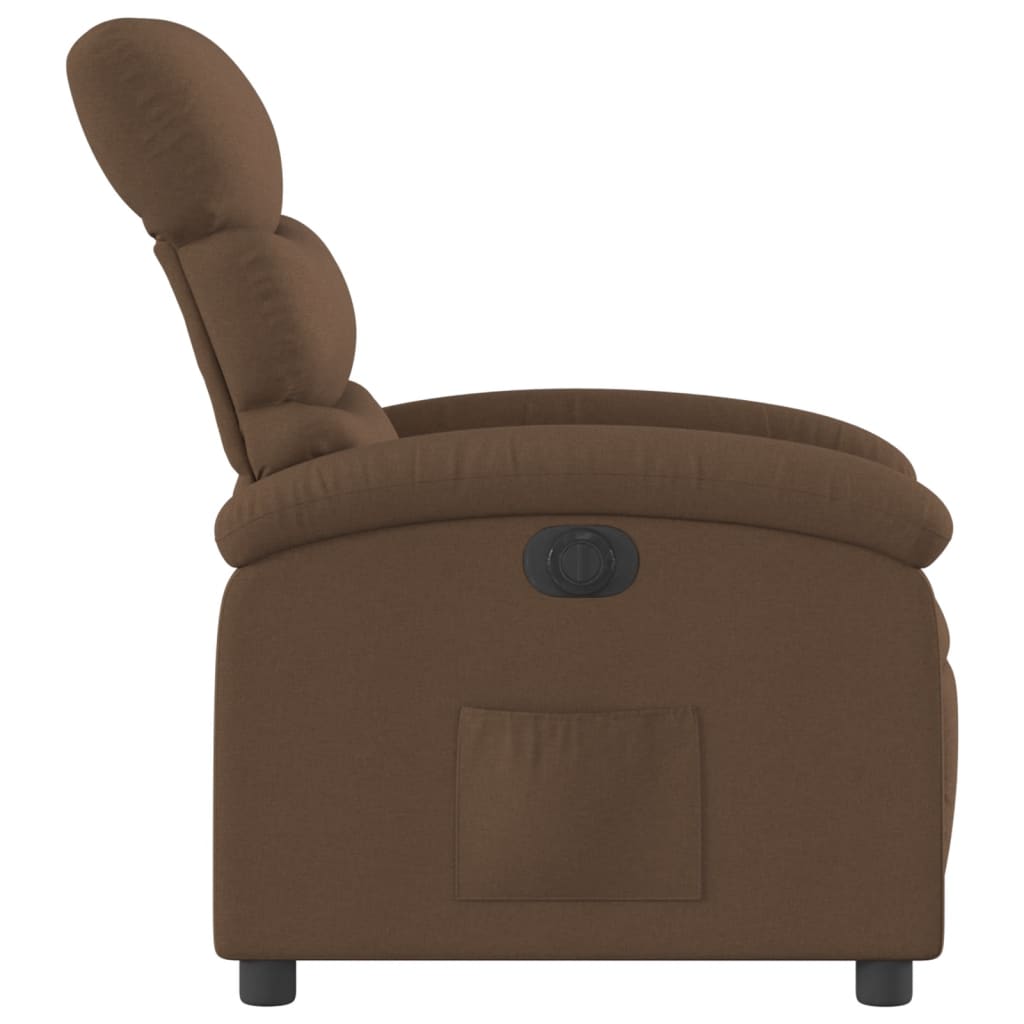 Electric recliner chair brown fabric