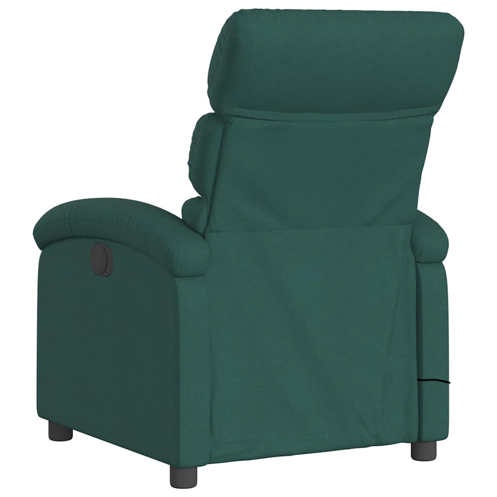 Fauteuil de massage électrique en tissu vert foncé