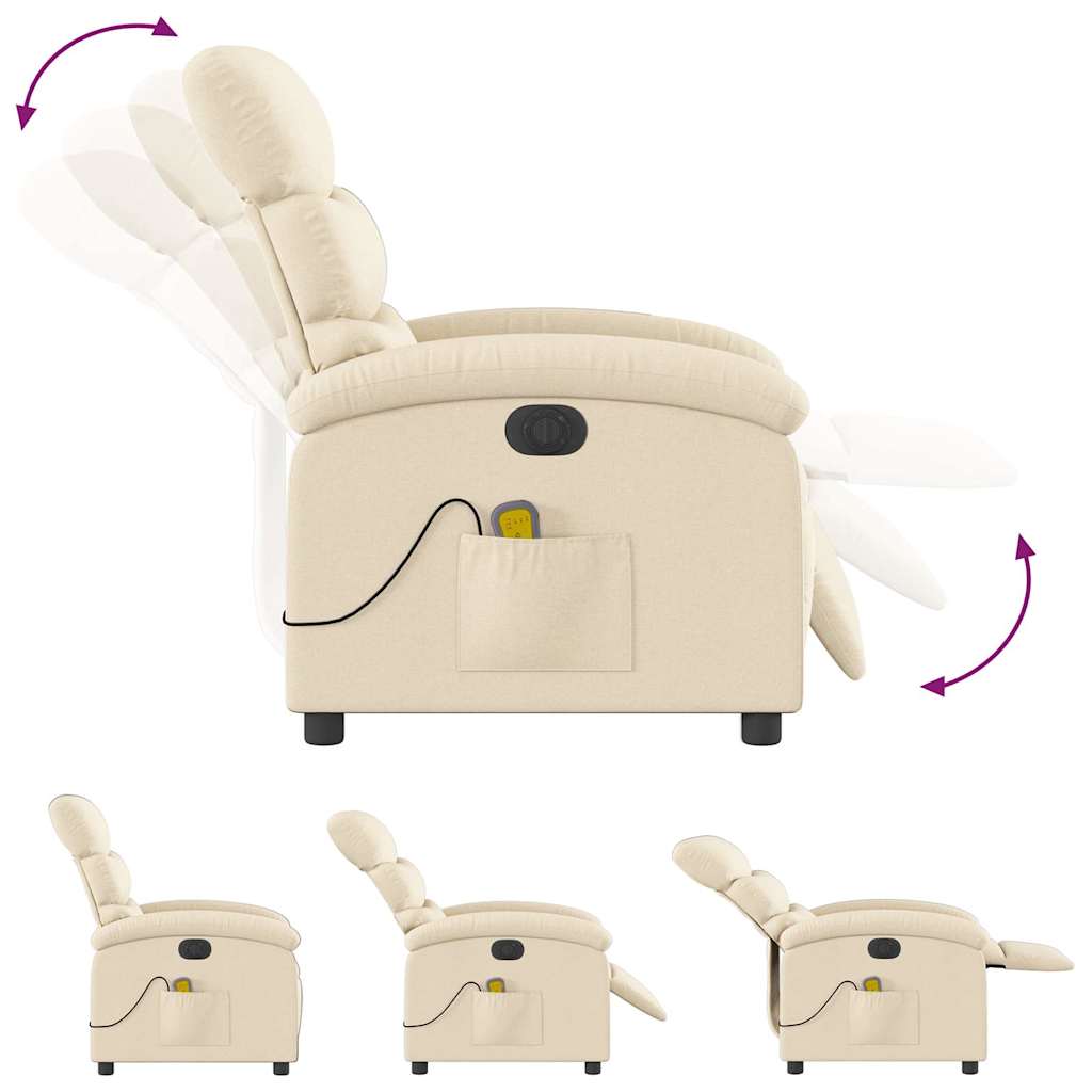 Electric Massage Chair Cream Fabric
