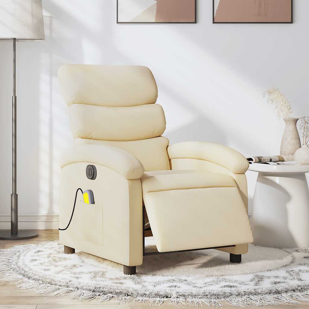 Electric Massage Chair Cream Fabric